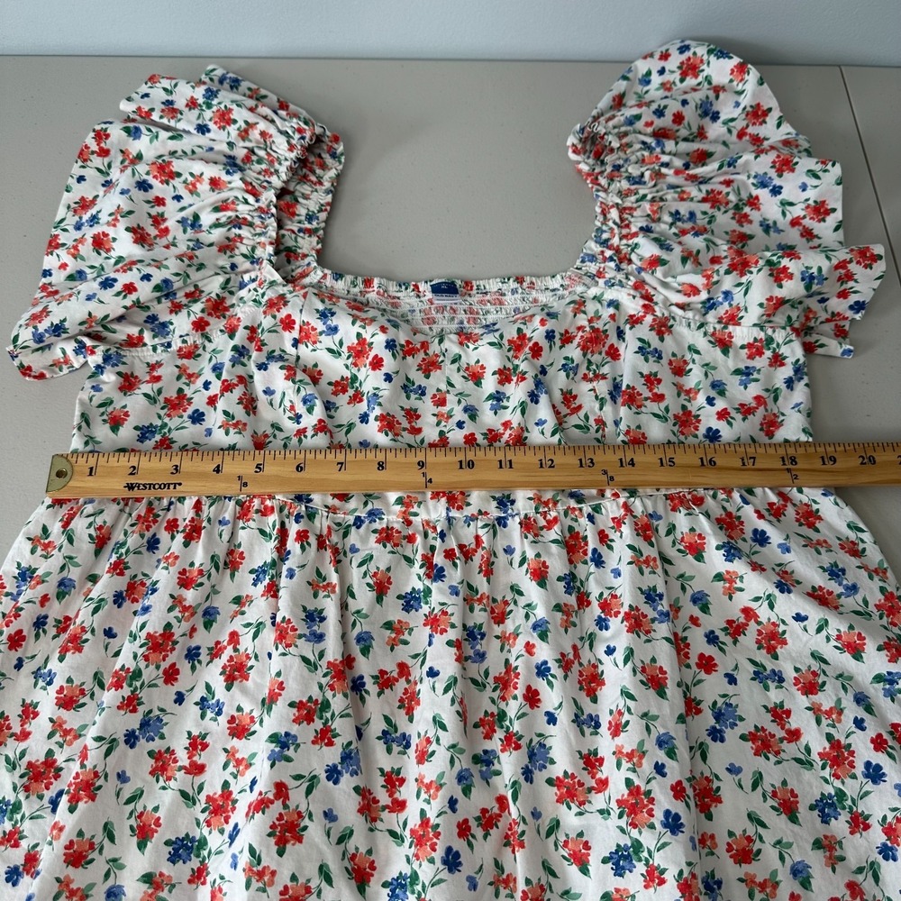 Old Navy Babydoll Top Womens Size XL White Floral Sweetheart Cottagecore Boho - Picture 8 of 12